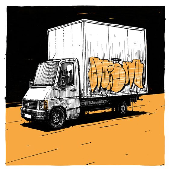 Neben Graffiti sind auch Grafikdesign, Illustrationen und Leinwände teil seiner Arbeit. © CZOLK