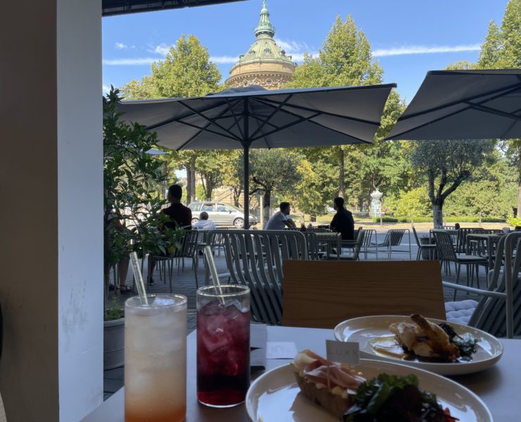 Die Aussicht auf den Wasserturm genießen. © Vanessa Müller