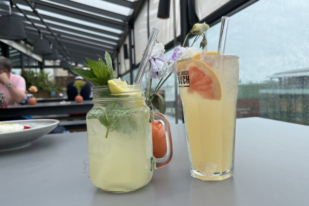 Hausgemachte Limonaden. Die spritzige Zitronen-Limetten-Limo (links) und die sommerlich, bittere Grapefruit-Limo. © Romy van Gysel